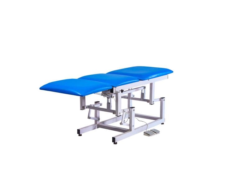 Three-Section Electric Examination Couch, upright side view