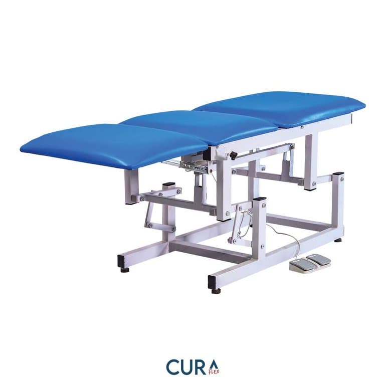 Three-Section Electric Examination Couch, sections level, CURA FLEX branding