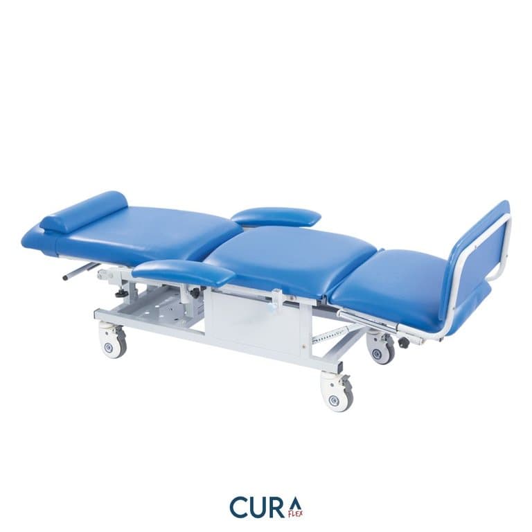 Manual Two-Function Hemodialysis Chair, fully reclined flat position, studio