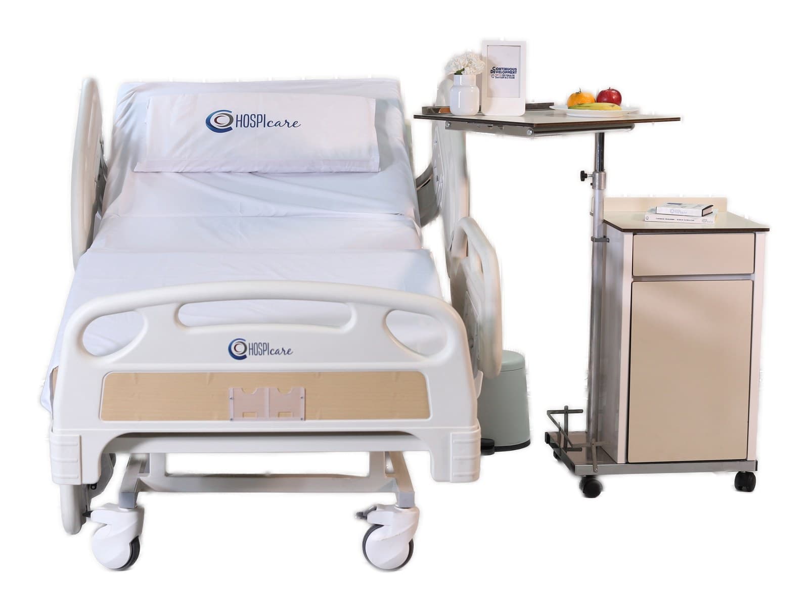 Multi-Functional PRIME care Bed, front three-quarter view