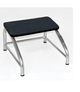 Step Stool (Single), anti-slip black tread on a steel frame, studio view